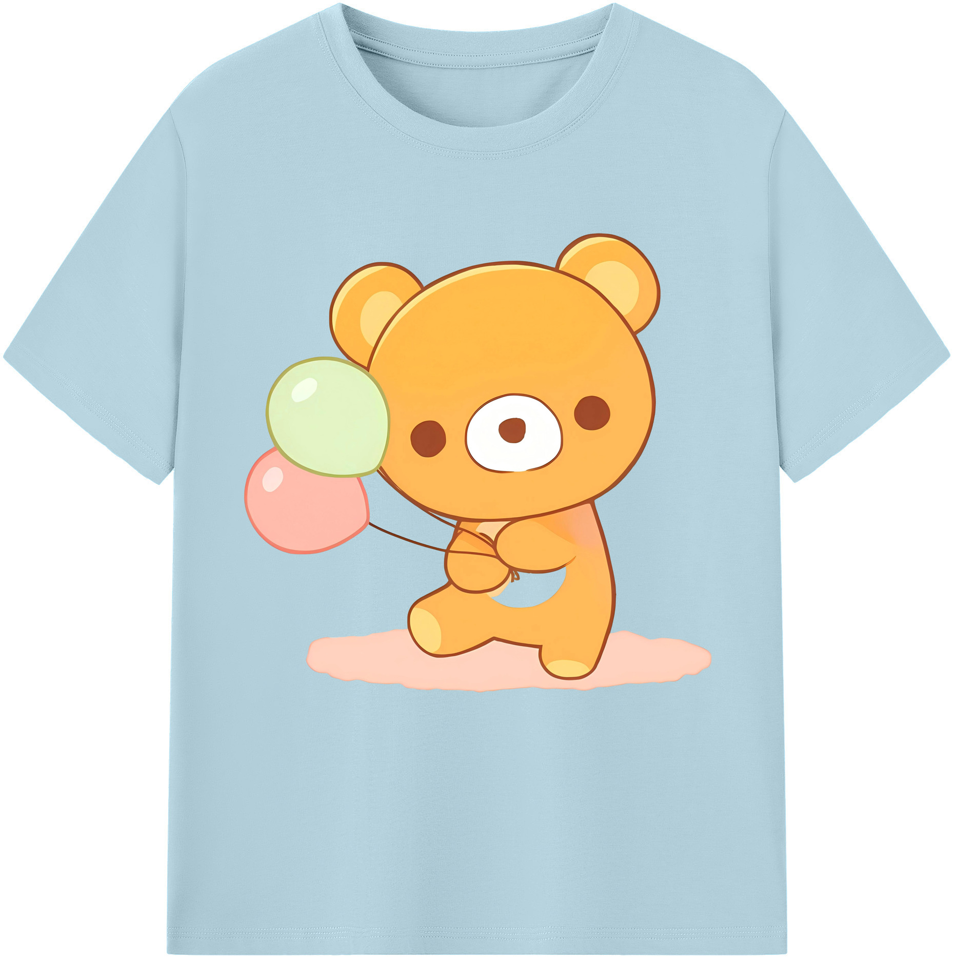 （画像用） リラックマ リラックマ キイロイトリ Rilakkuma Korilakkuma Kiiroitori 綿100％半袖Tシャツ（フロントプリント）